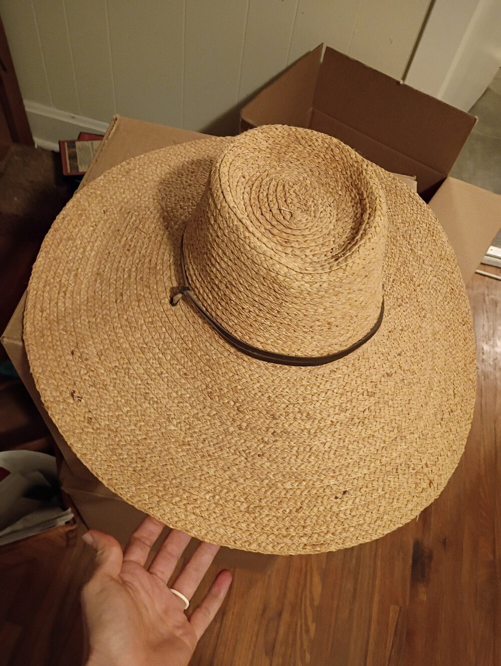 Jhats Straw Sun Hat with Leather Band - Natural